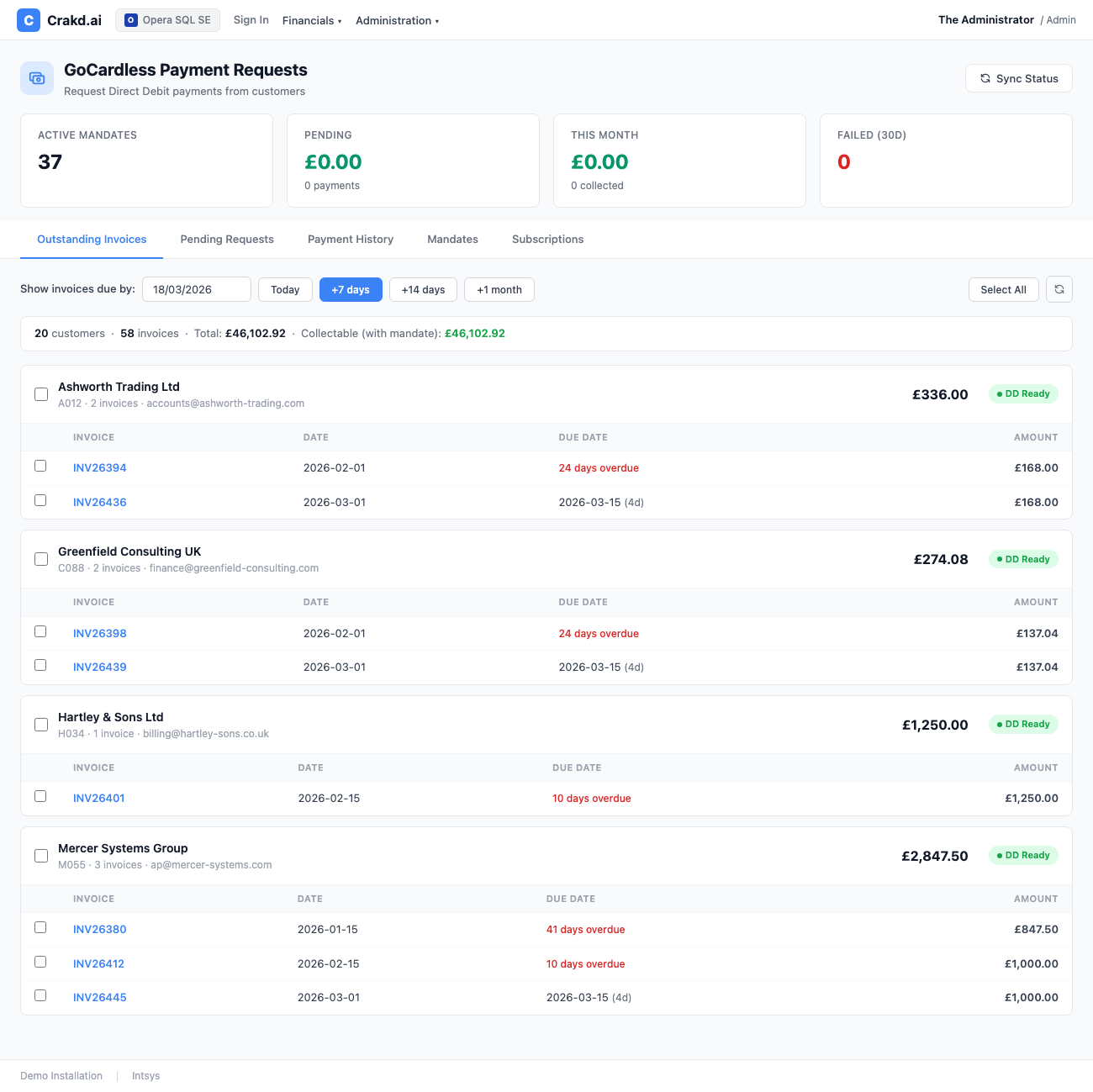 Outstanding Invoices